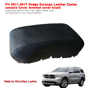 Fit 2011-2017 Dodge Durango leather center console Cover armrest cover in black