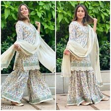 Women Party Wear Kurti Sharara With Dupatta Set Diwali Special Salwar Suit Dress