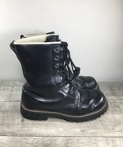 Combat Work Soft Toe Punk Grunge Leather Motorcycle Biker Mens Boots 8.5 Vtg - Picture 1 of 10
