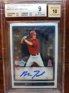 2009 Bowman Chrome Draft Auto #BDPP89 Mike Trout BGS 9
