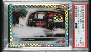 #19,2022 Topps Chrome F1 George Russell, Gold Checker Flag Refractor/50 PSA 10🚨 - Photo 1 sur 4