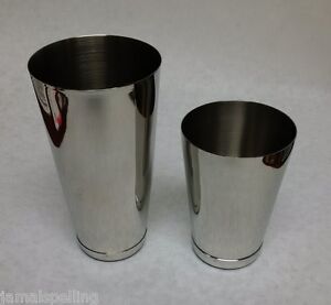 2 Piece BAR WEIGHTED COCKTAIL SHAKER Stainless Steel Flair Boston Mixing Tin Set