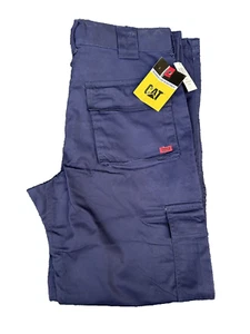 CAT Men's Navy Workwear Cargo Pants Straight Leg Regular Trouser Size 36X32 NWT - Picture 1 of 10
