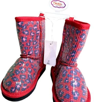 Toys 'R' Us Truly Scrumptious Botas de Lentejuelas Rojas Talla 8 Niñas Pequeñas, Nuevas con Etiquetas Foto 1 de 4