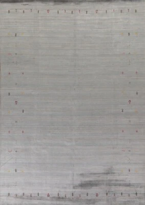 Little Character/ Animal Design Gray Wool Gabbeh Handmade Living Room Rug 9'x12' - Image 1 of 4