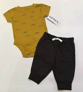 Carters Baby Boy Clothes 3 Months Pants Bodysuit 2 PC Set Cute Outfit New - Picture 1 of 4