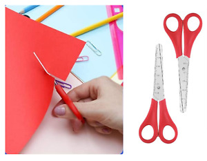 Childrens Safety Scissors Kids Art Craft Right Handed Plastic Ruler Round Tip