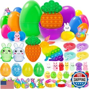 Duchong 36 Pack Prefilled Easter Eggs with Toys Inside, Mixed 4 Size Plastic - Picture 1 of 5