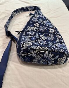 Vera Bradley Tropics Tapestry Essential Sling Backpack & Zip ID Case Blue Floral