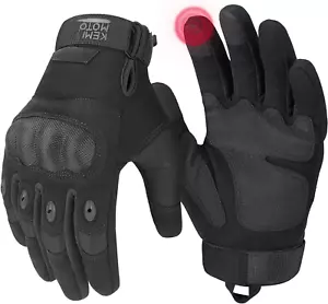 Tactical Gloves for Men, Touchscreen Motorcycle Gloves with Hard Shell & Palm Pa - Picture 1 of 12