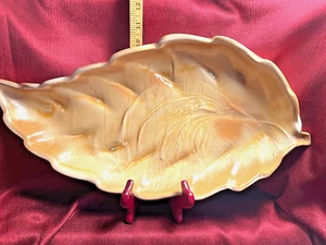 FRANKOMA Pottery #227 Leaf Server Dish Yellow large ( 17-1/2"x 9"x 2") - Picture 1 of 4