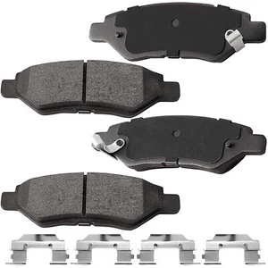 Rear Ceramic Brake Pads w/ Hardware for 2008 - 2014 Cadillac CTS SRX 3.6L A4 - Picture 1 of 5