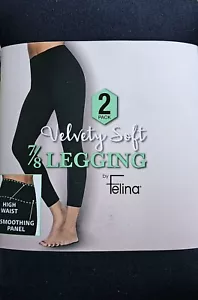 Felina Women's Velvety Soft Legging, 2-pack Black M,L,XL - Picture 1 of 20