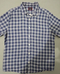 Untuckit Hemd Herren XL Kurzarm blau kariert Zuccardi leichte Baumwolle - Bild 1 von 9