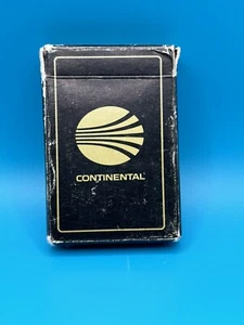 Carte da gioco Continental Airlines vintage, logo polpette nero e oro - Foto 1 di 3