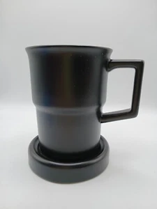 Schlichter Pflanztopf Keramik großer Becher mit Keramiktablett - schwarz S55C - Bild 1 von 14