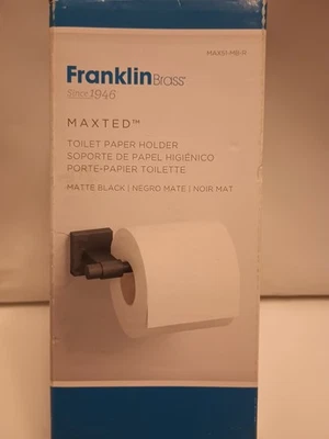 Soporte de papel higiénico Franklin BRASS Maxted de un solo brazo en negro mate Foto 1 de 2