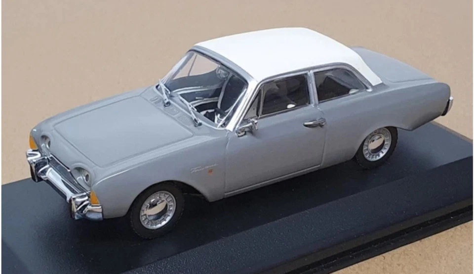 FORD TAUNUS P3 17M SALOON 1960 GREY MINICHAMPS 430085101 1:43 WHITE ROOF GRIS - Photo 1/1