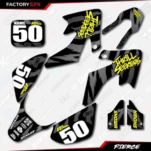Black & Yellow Fierce Racing Graphics Kit fits 04-12 Honda Crf50 CRF 50 Decals - Picture 1 of 8