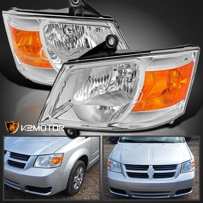 Fits 2008-2010 Dodge Grand Caravan Repalcement Headlights Lamps Left+Right 08-10 Foto 1 de 4