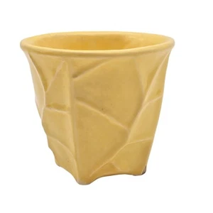 1940's McCoy Pale Yellow Cabbage Leaf Flower Pot Planter 3 1/4" Tall - Picture 1 of 11