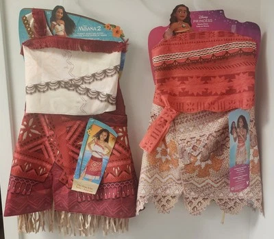 2 Различные дети принцесса Моана костюмы, платье вверх, размер 4-6 x, новый на вешалки - Изображение 1 из 4