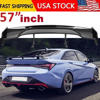 57" Rear Spoiler Wing For HYUNDAI ELANTRA Truck GT-Style Glossy Black Foto 1 de 4