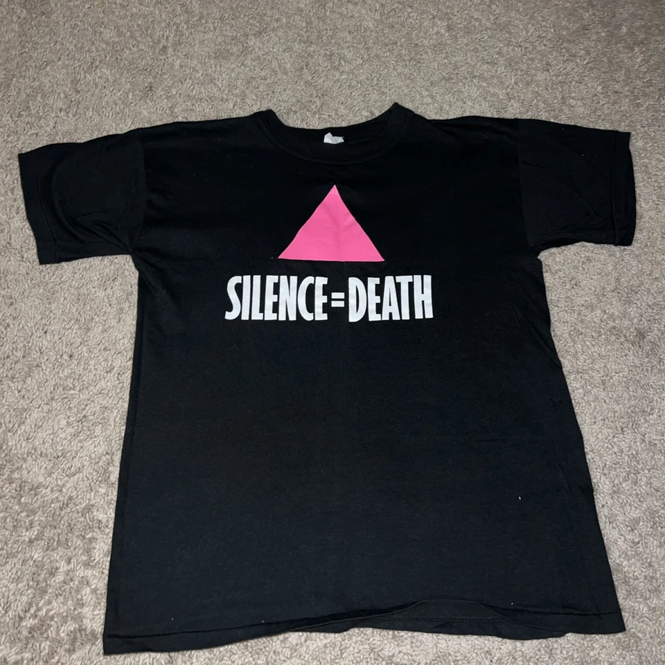 Camiseta de Colección Años 80 Original Silencio = Muerte Act Up Interés Gay Mediana Foto 1 de 4