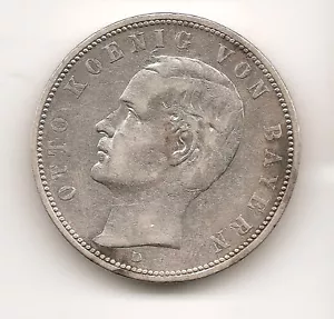 Baviera tedesca Baviera Baviera Baviera 0,900 moneta d'argento 1895 5 marchi - Foto 1 di 2