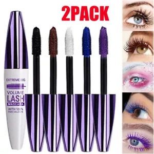 2pcs 4D Silk Fiber Eyelash Mascara Extension Makeup Waterproof Kits Eye Lashes - Picture 1 of 26