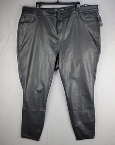 Kut From the Kloth Faux Leather Pants Women's 14 Black High Rise Biker Goth - Picture 1 of 18