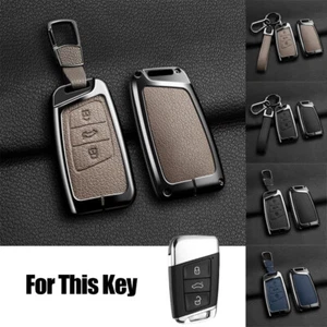 Zinc Alloy Leather Car Key Fob Case Cover For VW Teramont Jetta Passat B8 Arteon - Picture 1 of 17