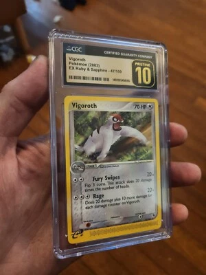 (POP 3) CGC 10 PRISTINE Vigoroth EX Ruby & Sapphire 47/109 Pokemon Card 2003 - Image 1 of 4