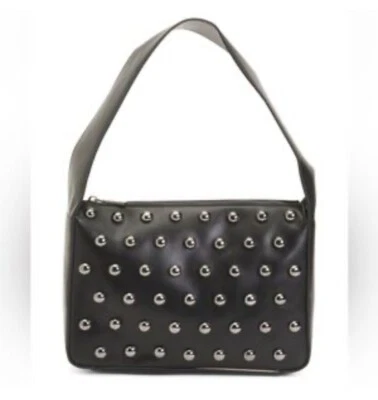 BCBGENERATION роман с заклепками плеча Hobo Дамская сумка Fx. Кожа черный новый с Ярлыками - Изображение 1 из 4