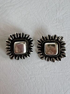 T0-77 Mexico Flower 925 Sterling Silver Earrings 1” - Picture 1 of 4