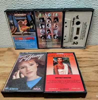 Cyndi Lauper Toni Basil Bangles Whitney Houston Tiffany Cassette Lot of 5 80s (4 - Image 1 of 3
