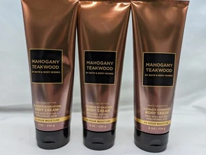 Qty (3) Bath & Body Works MAHOGANY TEAKWOOD Men Ultimate Body Cream Set 8 oz - Picture 1 of 3