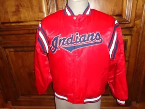 Vintage 90er rot genäht Starter Cleveland Indianer DIAMANT SAMMLUNG MLB Jacke passt L - Bild 1 von 11