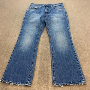 Gap Jeans Herren 32x28 blau Denim verblasst Premium Bootcut flache Vorderseite abgenutzt - Bild 1 von 16
