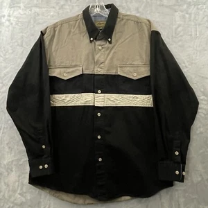 Roper Hemd Herren Large schwarz Western Cowboy Ranch Rodeo Canvas Arbeitskleidung 47x30 - Bild 1 von 21