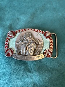 Vintage~GÜRTELSCHNALLE~USA~AMERICA The Great Spirit~Indianer Pferd~Vintage - Bild 1 von 11