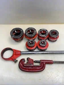 RIDGID 12-R Ratchet Pipe Threading Die Set 1/2" to 2" + Ratchet , Pipe Cutter #2 - Picture 1 of 7