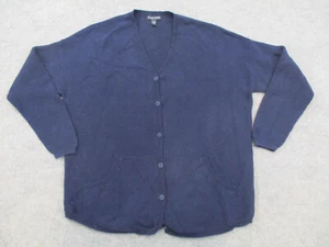 Eileen Fisher Cardigan Womens Small Blue Button Front Casual Jacket Hemp - Picture 1 of 9