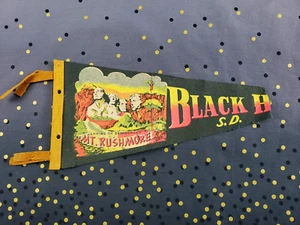 Vintage Souvenir Advertising Pennant Flag | Mt. Rushmore | 1950-60s | *Broken* - Picture 1 of 13