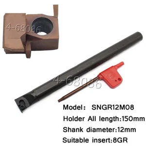 Herramienta de orificio interior de torneado de torno SNGR12M08 + 2 PIEZAS 8GR cuchillas de corte de ranura poco profunda - Imagen 1 de 6