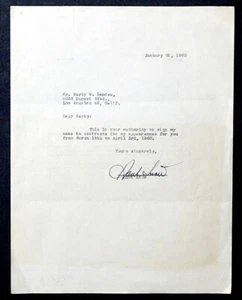 1960 Vintage HANK SNOW Signed Autograph GIVING MGR PERMISSION TO SIGN CONTRACTS - Picture 1 of 2