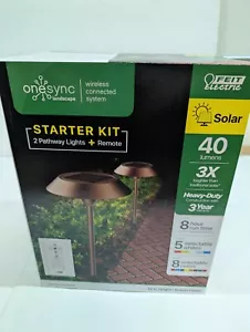 Feit Electric OneSync Landscape Bronze Solar LED Outdoor Pathway Light 2PK NEW - Picture 1 of 3