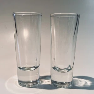 Tiradores altos de whisky/tequila Crisa Libbey fondo grueso transparente 2 oz. Juego de 2 de colección - Imagen 1 de 5