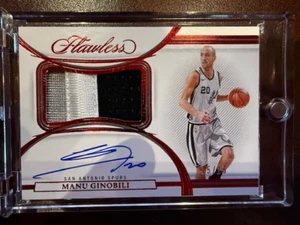 2022 Flawless Manu Ginobili Patch (3 color) Auto (on card) 15/15 - Picture 1 of 2