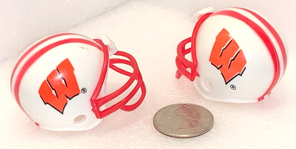 Lot of 2 Wisconsin Badgers Vintage 1990s Mini Football Gumball Helmets New - A - Image 1 of 1